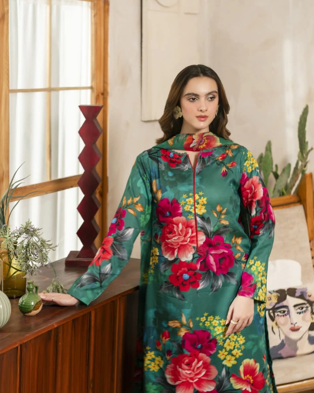 Swiss lawn unstitched 3 pc