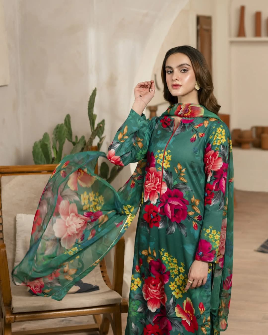 Swiss lawn unstitched 3 pc