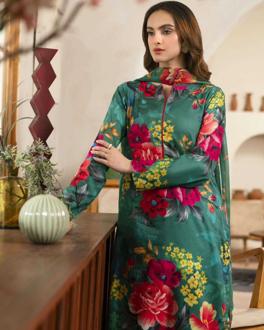 Swiss lawn unstitched 3 pc