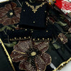 Organza hand brush 3 pc unstitched  - Premium Quality Fabric - Kamran Suiting