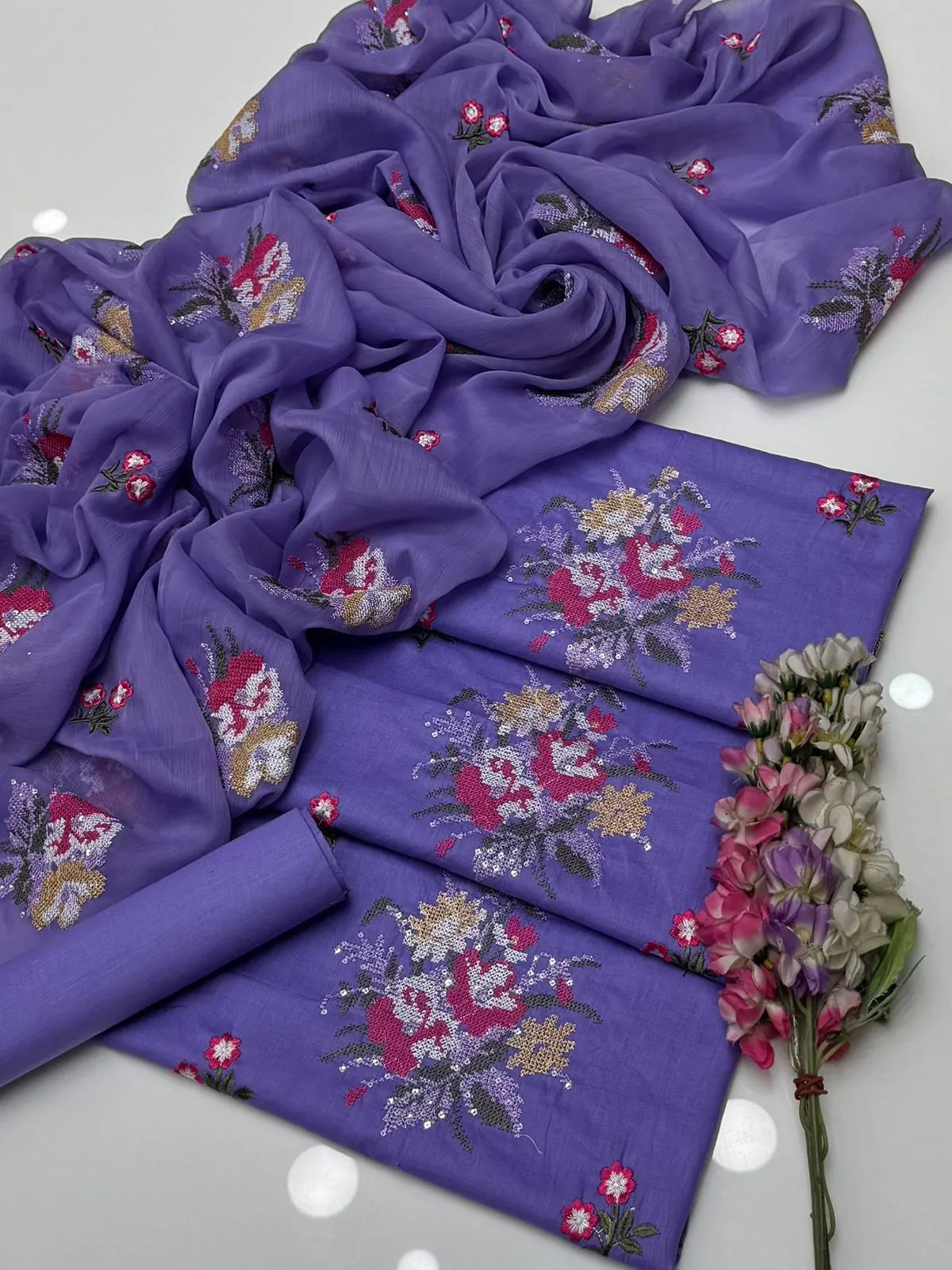 Handmade Style Cross Stitch lawn 3pc unctiched