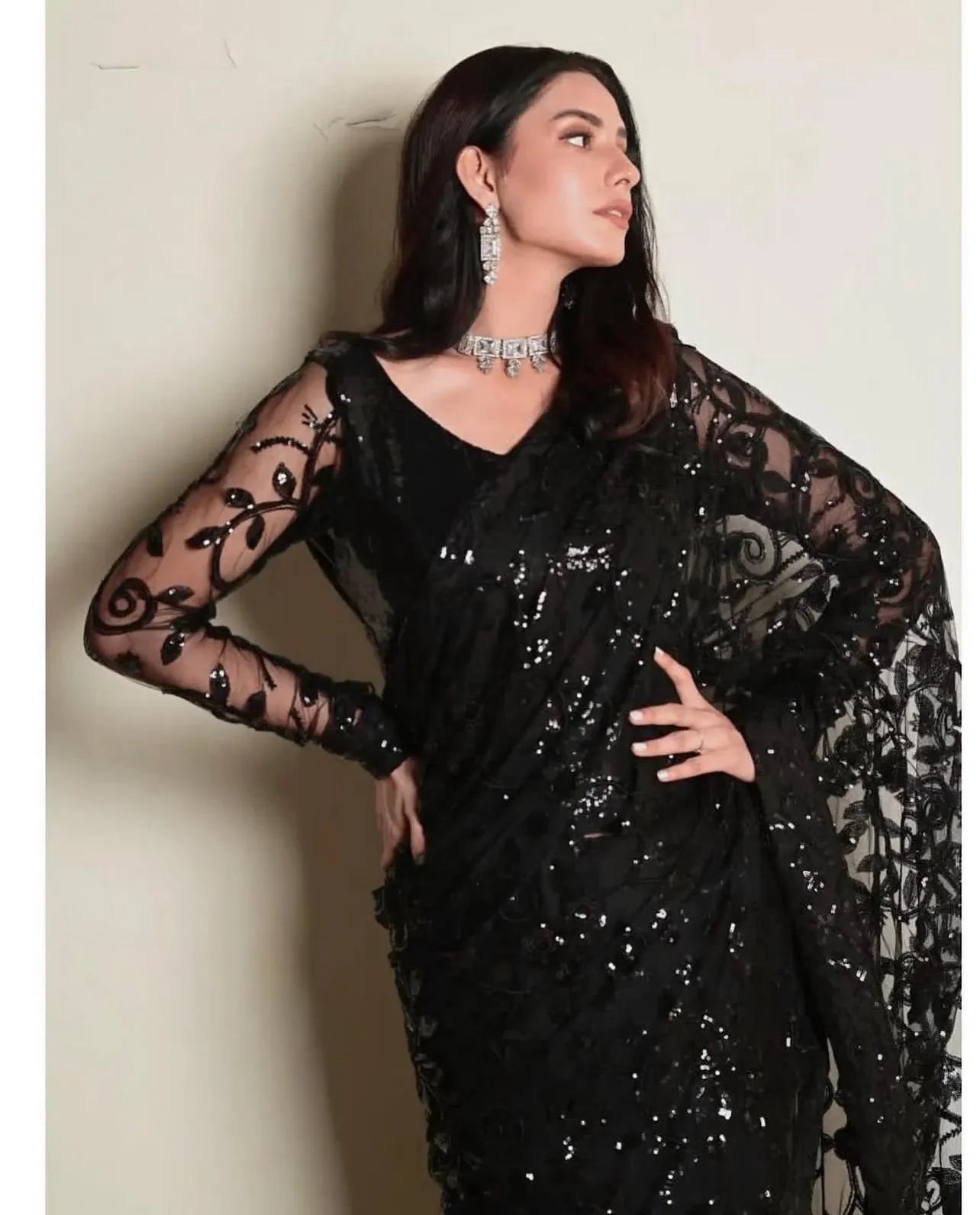 Unstitched saree soft net