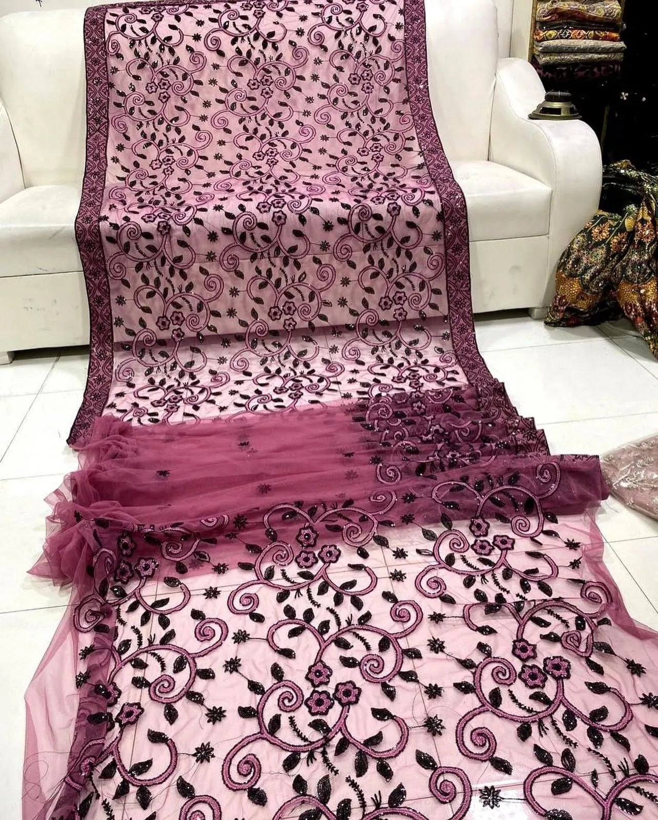 Unstitched saree soft net