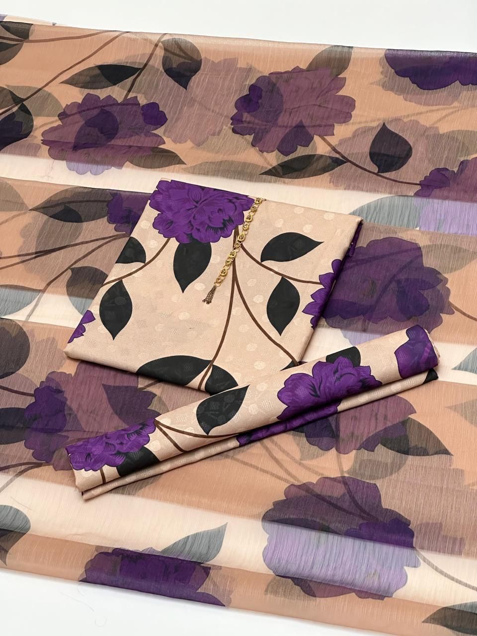 Unstitched Digital Print Swiss Lawn 3pc - Kamran Suitting