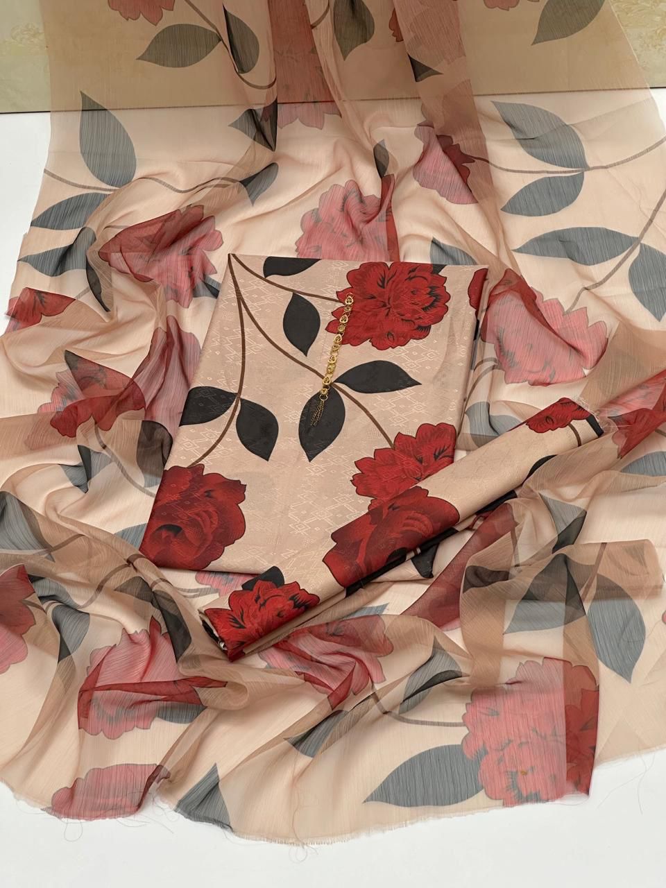 Unstitched Digital Print Swiss Lawn 3pc - Kamran Suitting